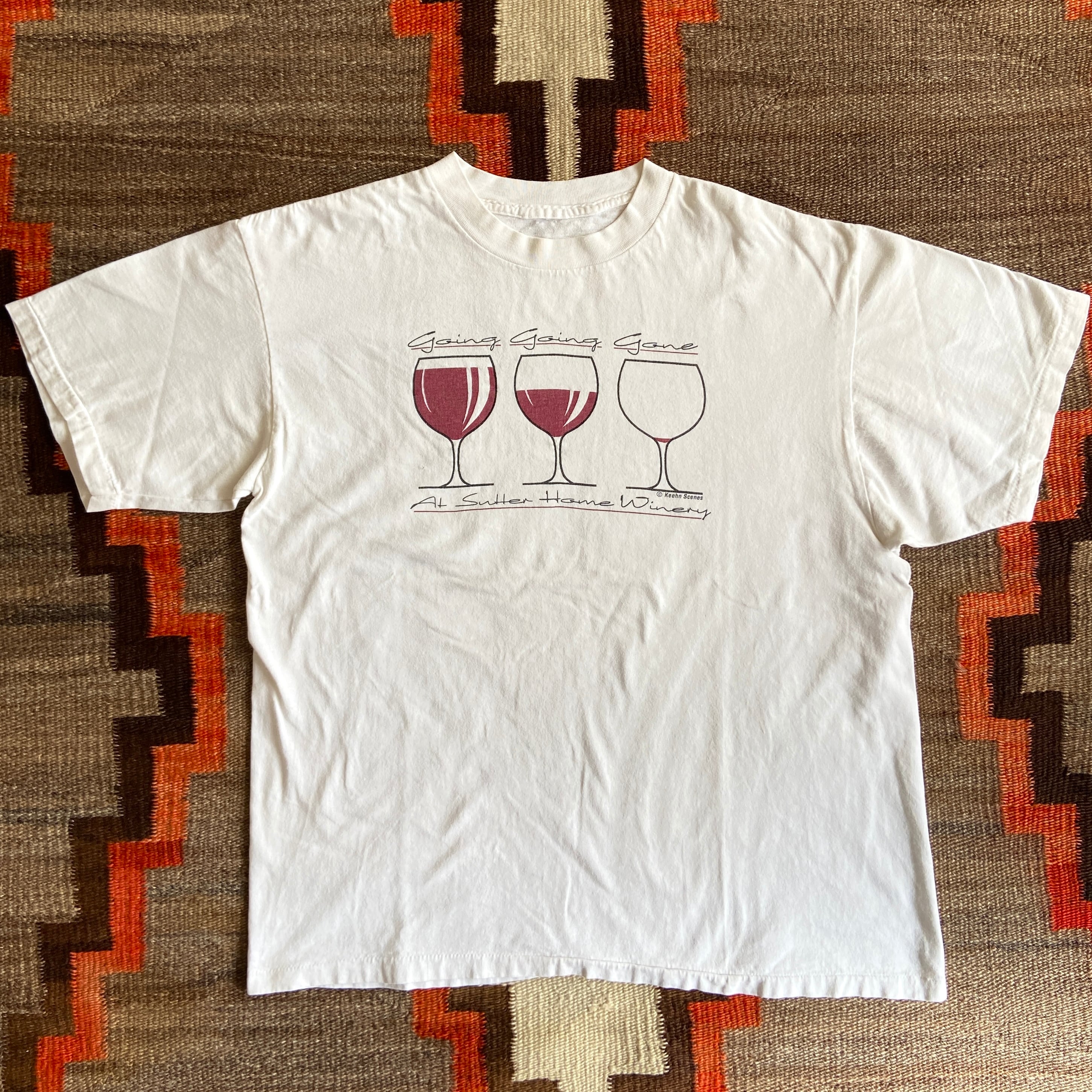 1990s Keehn Scenes Wine Glass Tee XL位 H064