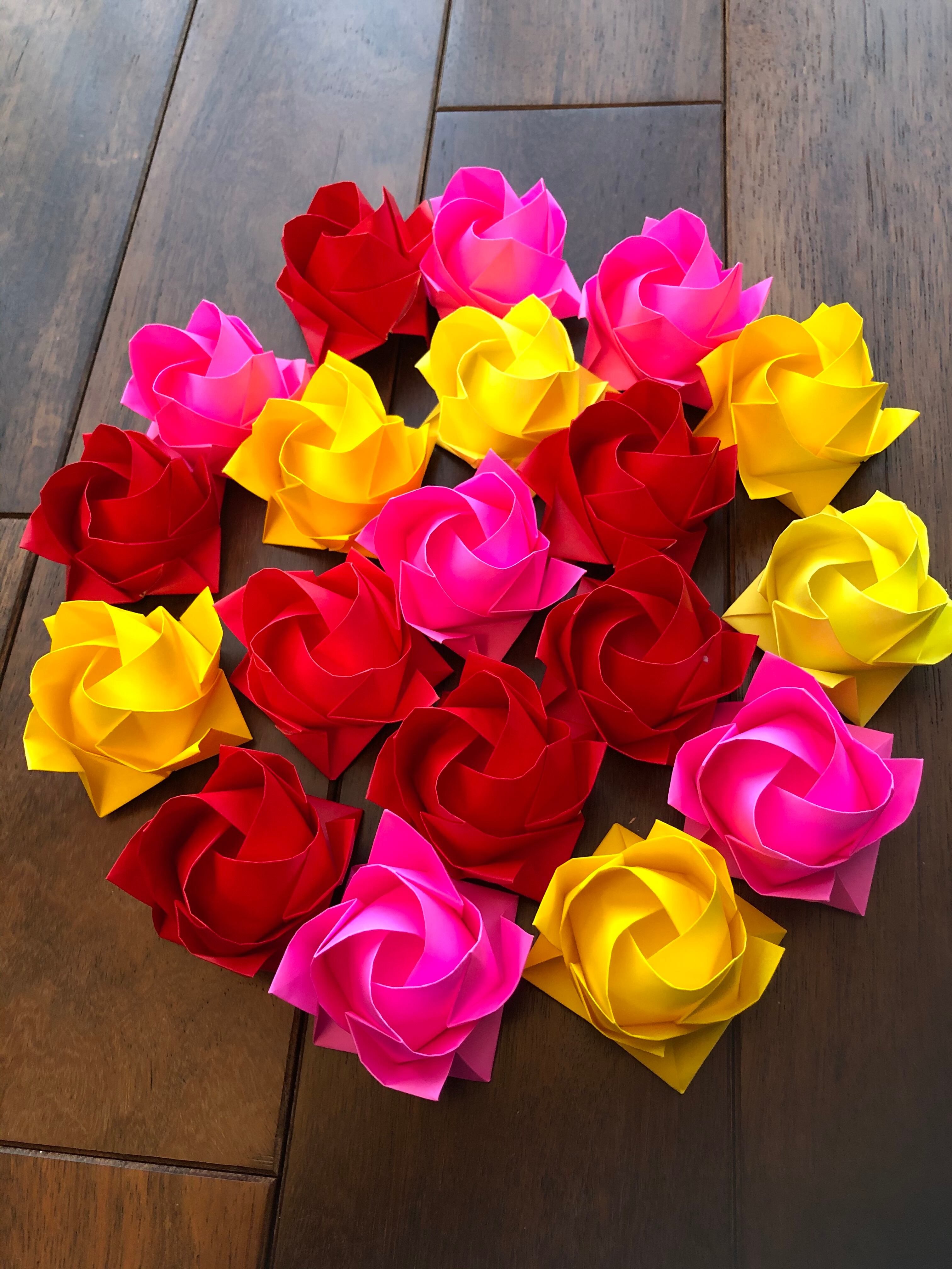 hibi+型紙　バラ売り可 折り紙バラ（福山ローズ） 10個 | kirindou