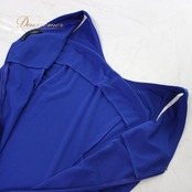 【美品 社交ダンス衣装】ワンピース ドレス prima boutique プリマブティック Lサイズ 青 ブルー 無地 袖なし シンプル 上品