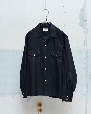 vintage “SPORTOP” solid black cotton western-style shirt