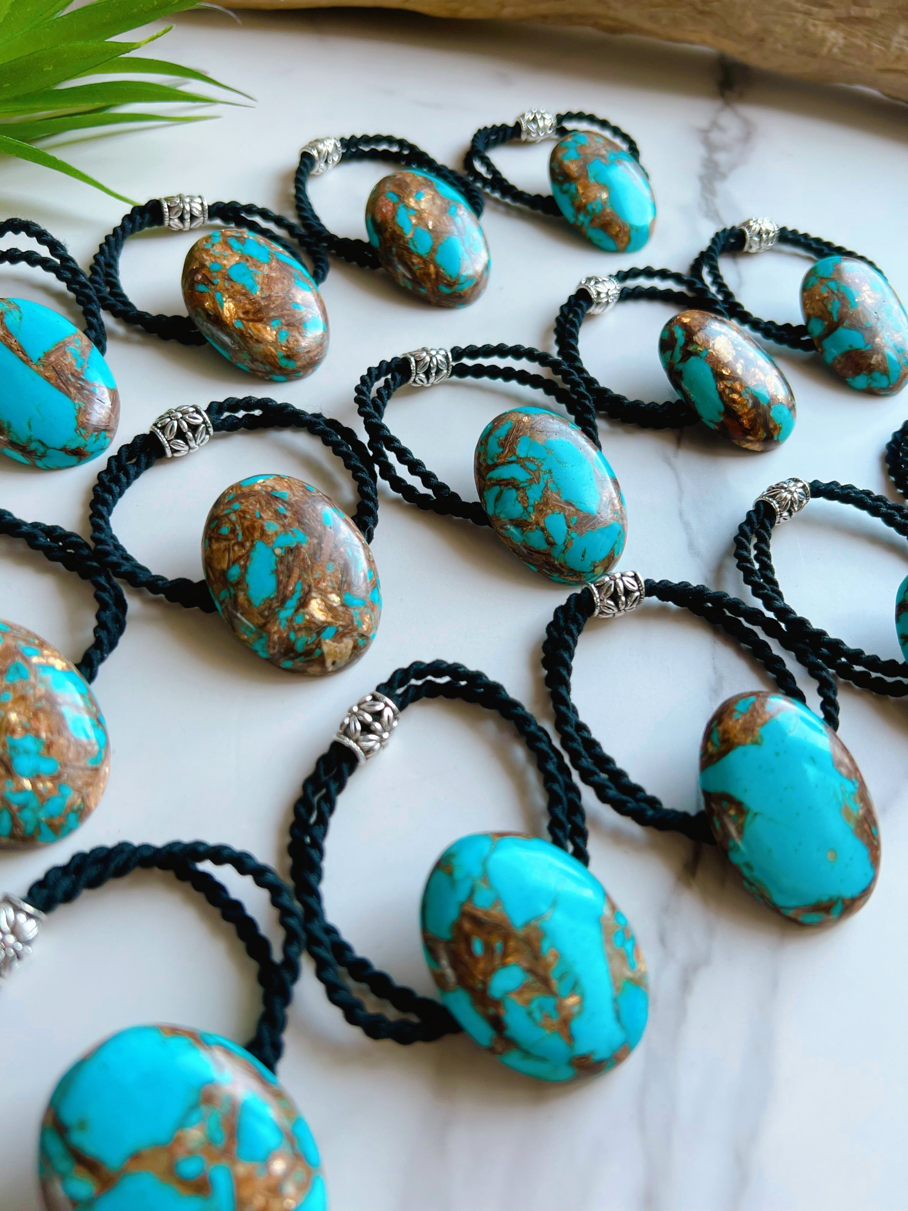 Turquoise hair accessory(オイスターコッパーターコイズヘアゴム
