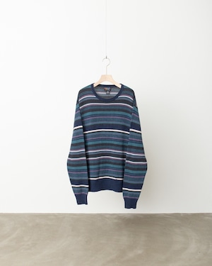 1990s vintage stripe pattern cotton knitted sweater