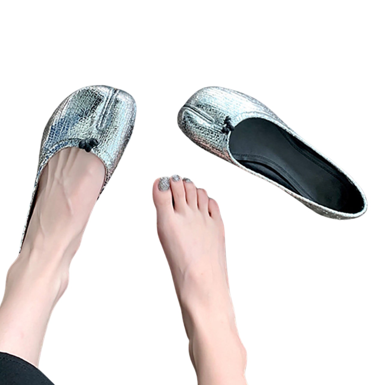 足袋型 ローヒール フラットパンプス 　全3色　 00062