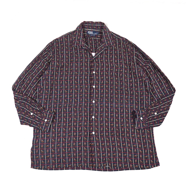 Polo by Ralph Lauren rayon open collar shirt L /90's ポロラルフローレン レーヨン オープンカラーシャツ