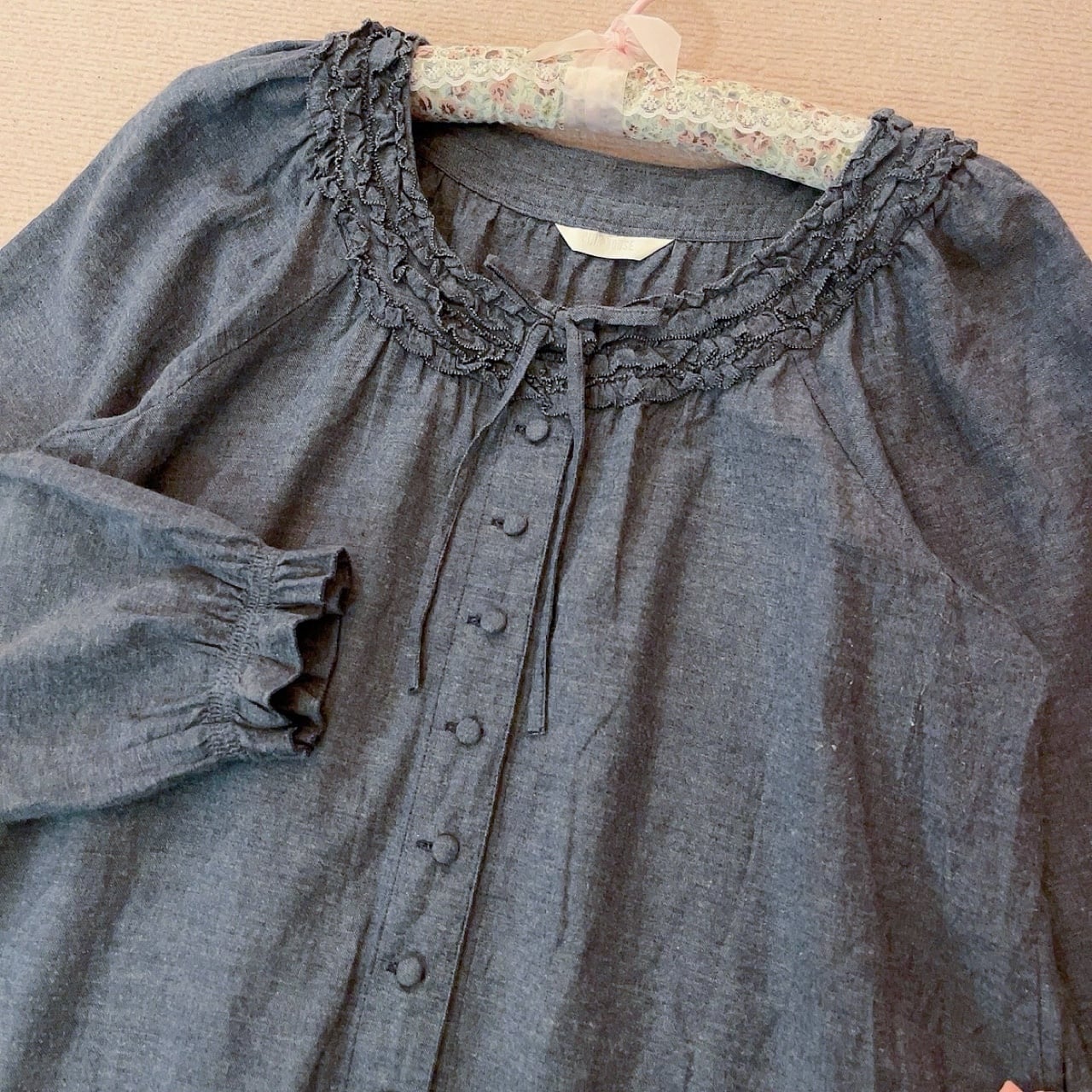 PINKHOUSE / cotton frill gather one-piece