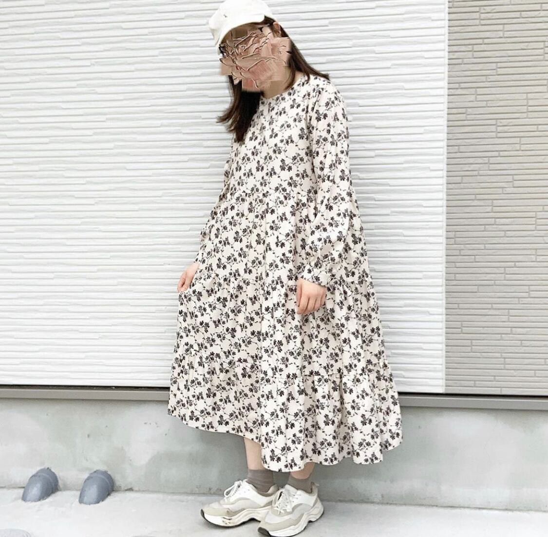 送料無料 レトロガール 小花柄 ティアード ワンピース ニット ベスト セットアップ Lamitte Deco トレンド 韓国ファッション ショップ Base店