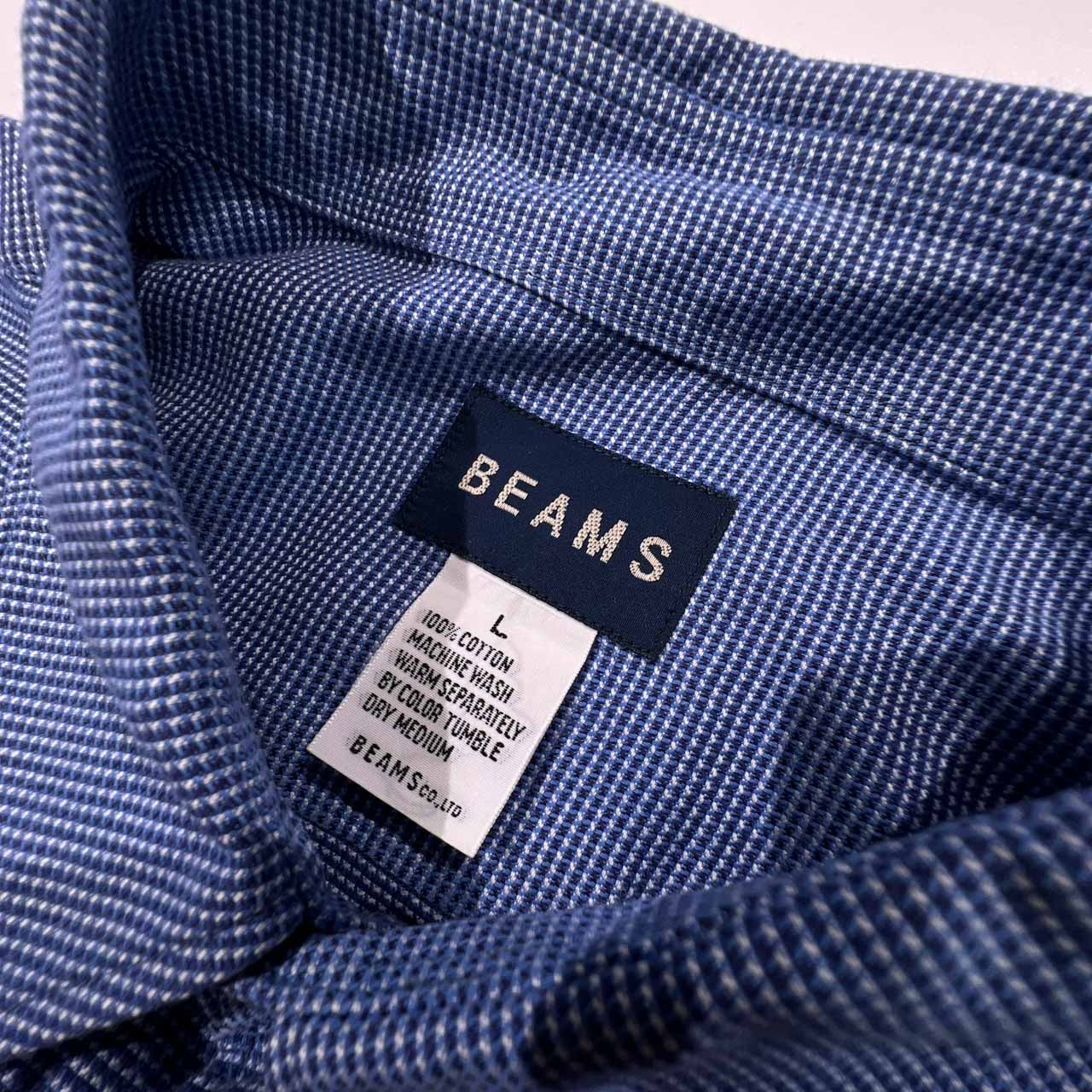 90s OLD BEAMS オールド ビームス チェック柄 長袖シャツ サイズ L /ブルー/メンズ/ビンテージ
