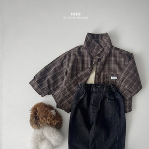 【ONU】ロールアップデニムパンツ ブラック 80〜130cm 240825