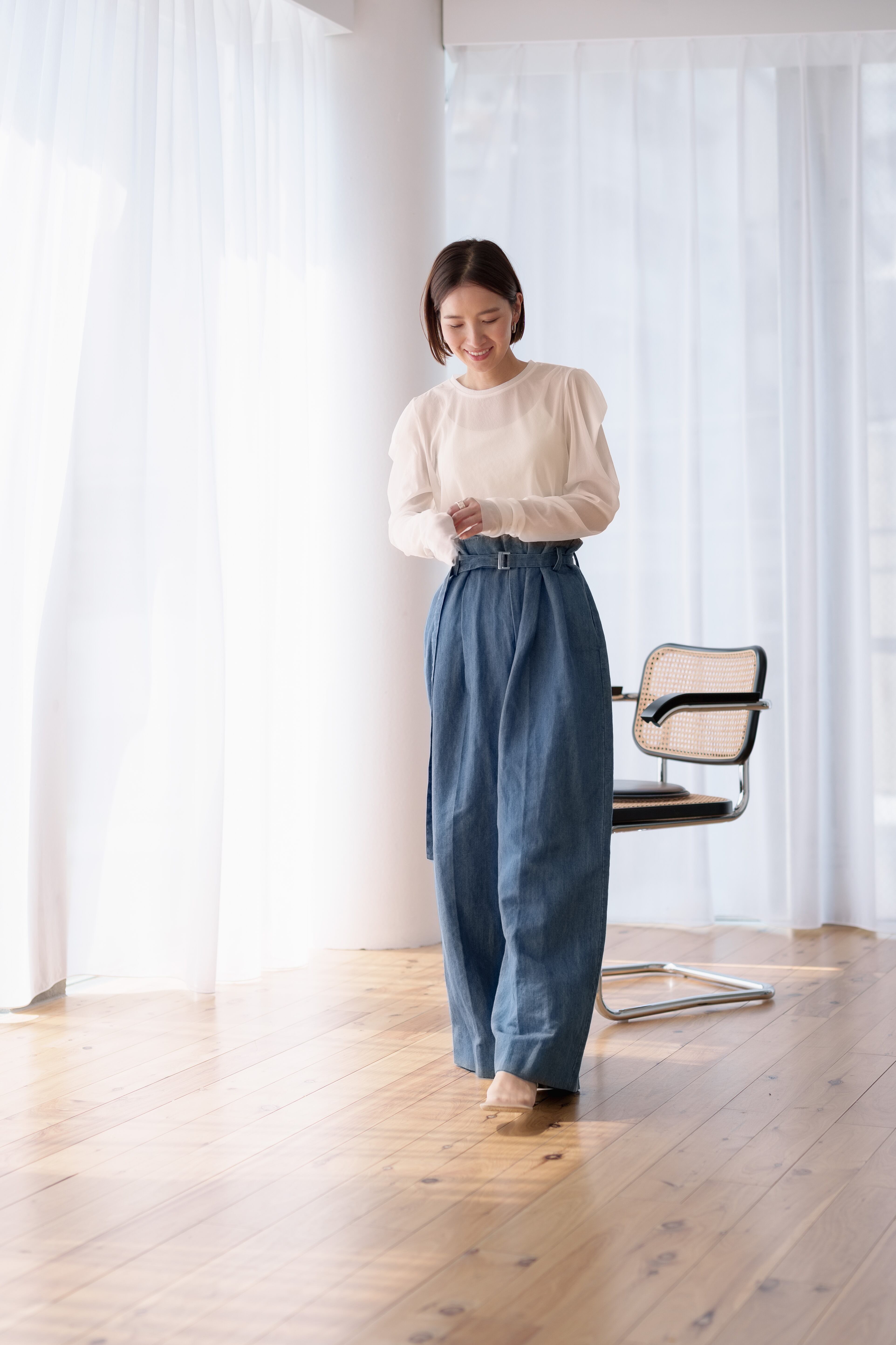 Edge Sheer Tops(white) 9月下旬から10月上旬頃発送 | roughlow