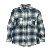 EDWIN エドウィン チェック柄 インド綿 長袖ネルシャツ M/水色系