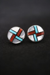 ズニ族 インレイサークルピアス