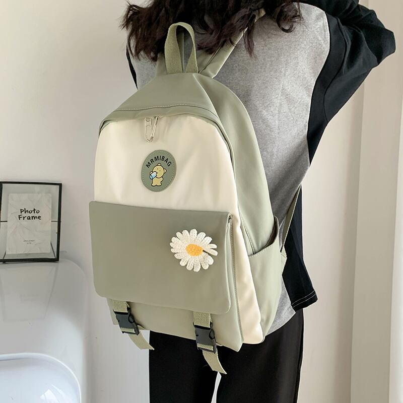 夏の大学風バックパック女性2020新しい波ファッション中学生高校生バックパックeignキャンバスバッグ Tiancai_Wing_Bag1117045