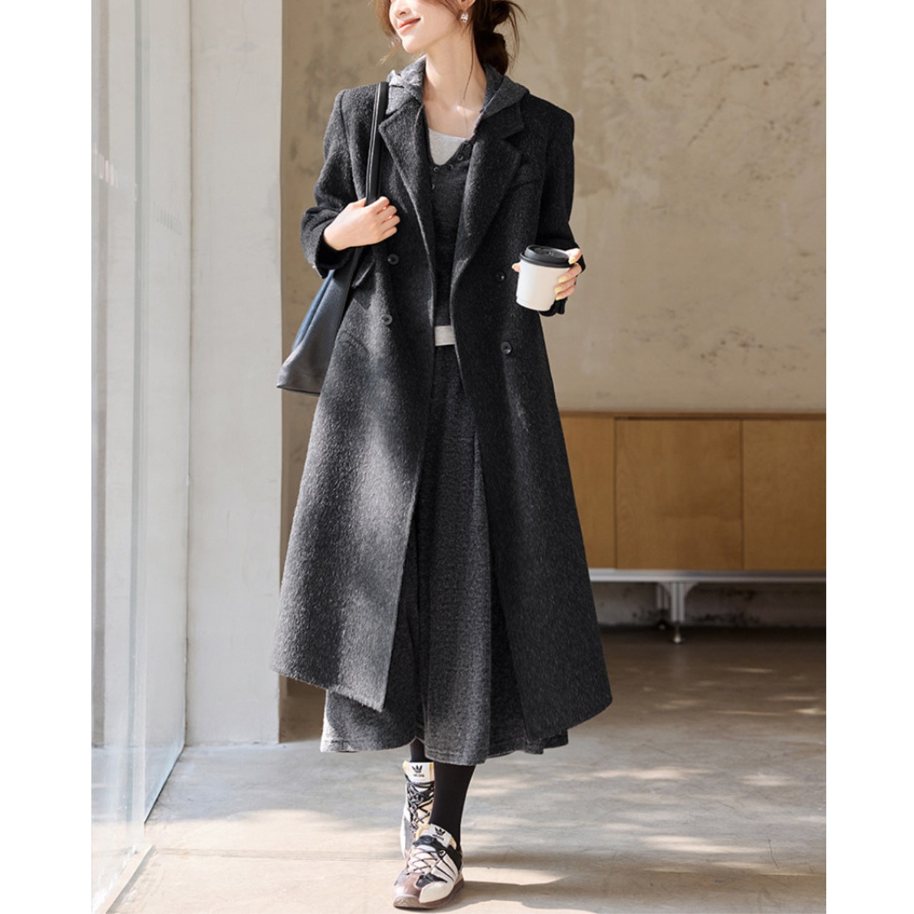 ダブルブレスト チェスターウールコート 2color W01411