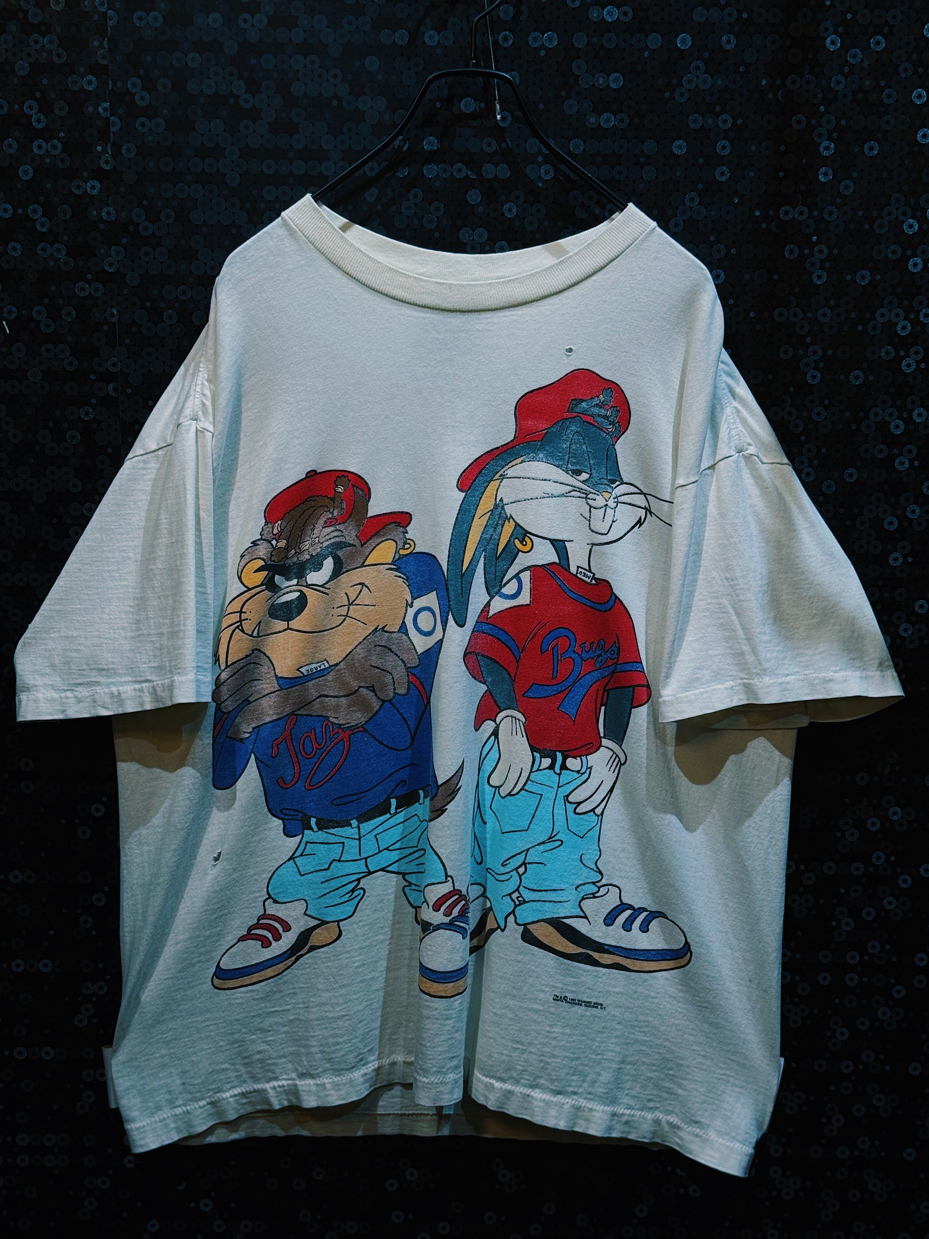 【ÆIEM】"Looney Tunes"vintage Hip-Hop Style Bugs & Taz 1993 print T-shirt