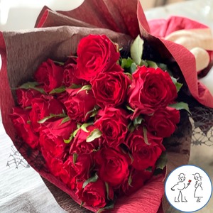 【選べる本数 （20本から）】バラの花束　赤　レッド　結婚記念日　誕生日　お祝い　サプライズプレゼント