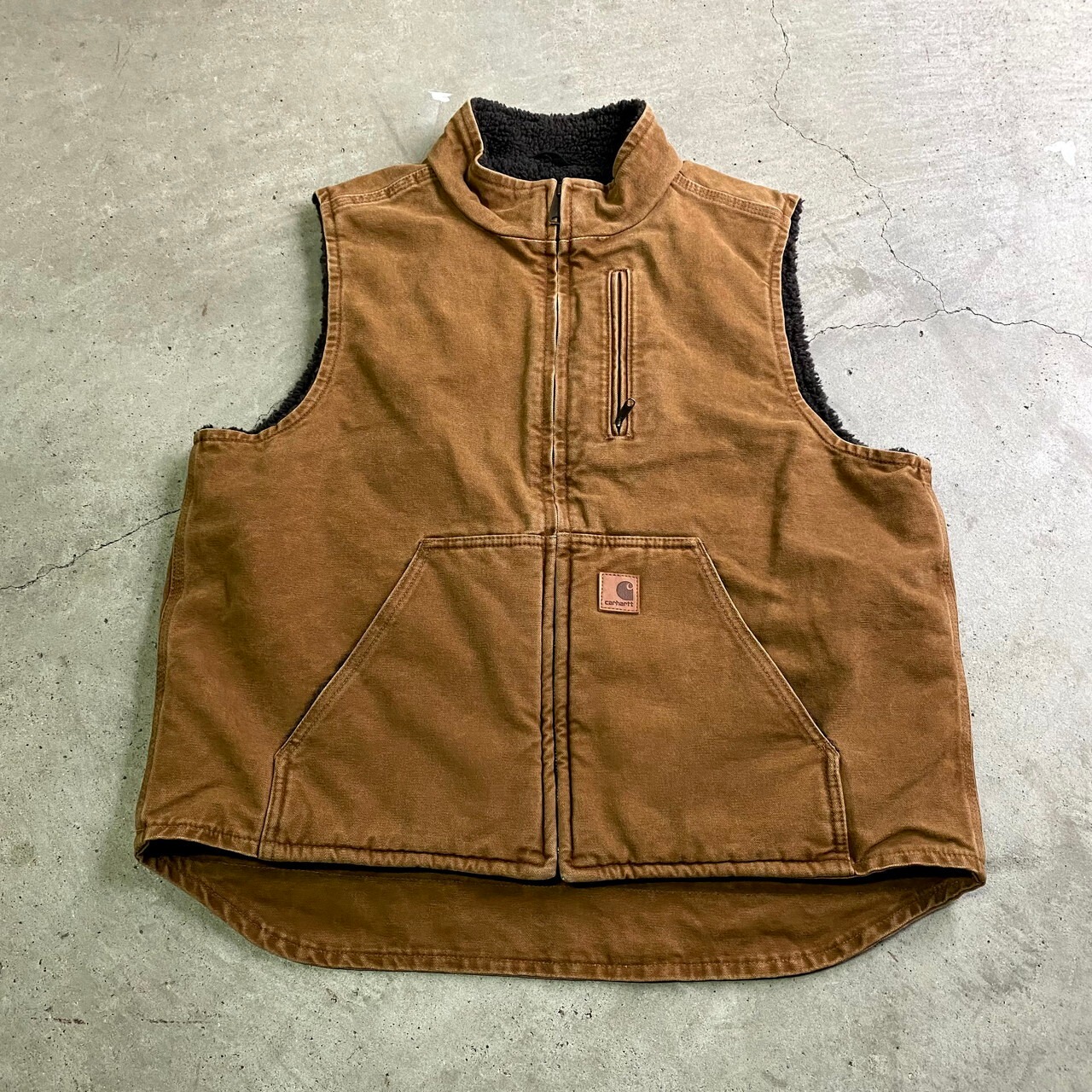 Carhartt カーハート ダック地 ベスト フリースライナー メンズL 古着 