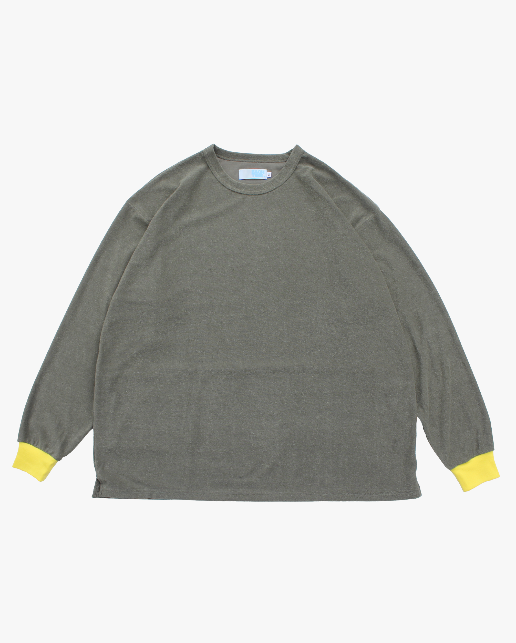 EACHTIME. PILE L/S T-SHIRT OLIVE/YELLOW