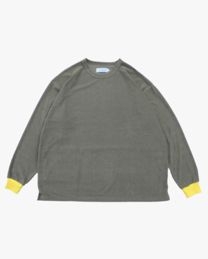 EACHTIME. PILE L/S T-SHIRT OLIVE/YELLOW