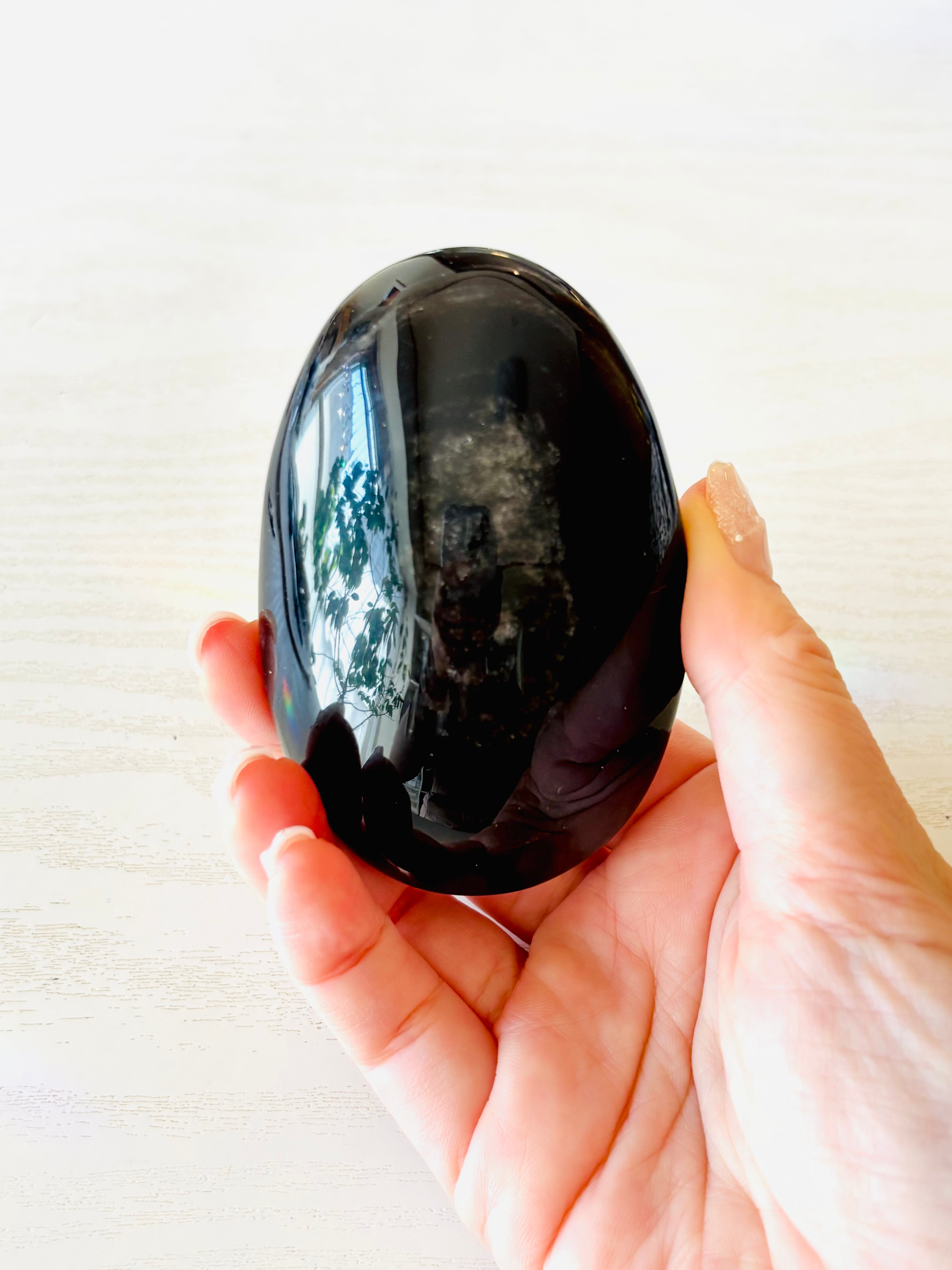 自分自身を見つめ直す✴︎シルバーオブシディアンの大粒置き石