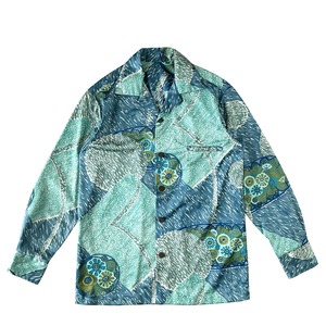 USED 70s Long Sleeve Aloha shirt / No brand  / size S