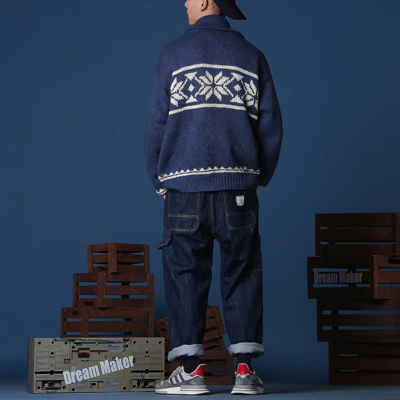 Work style wide denim pants  0176 - 2