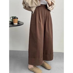 roll up wide tuck pants N30068