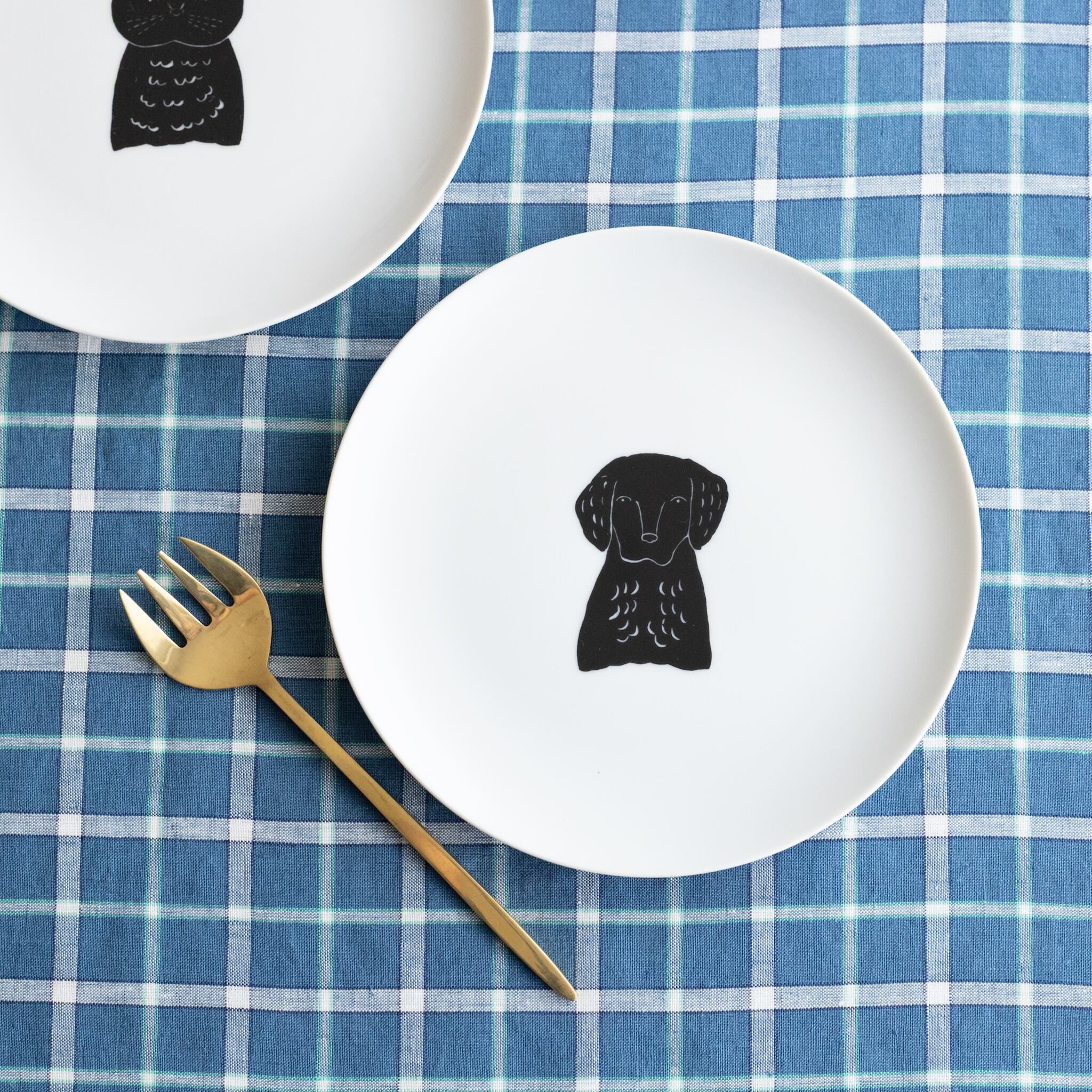 Black Dog&Cat Plate | ibuibu