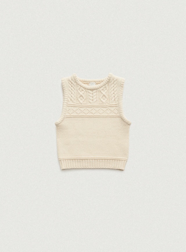 [The Barnnet] Lomi Fisherman Knit Vest_Ivory 正規品 韓国ブランド 韓国通販 韓国代行 韓国ファッション ザ バーネット ザバーネット thebarnnet 日本 店舗