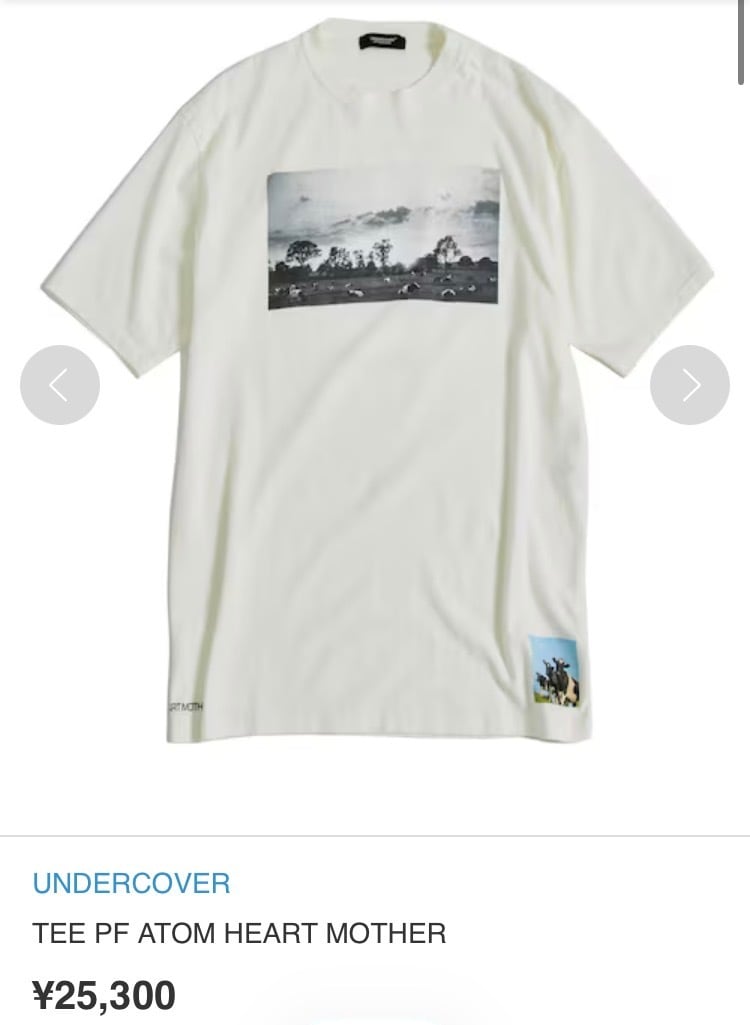 希少】UNDERCOVER×PINK FLOYD コラボTシャツ 牛プリント アンダー
