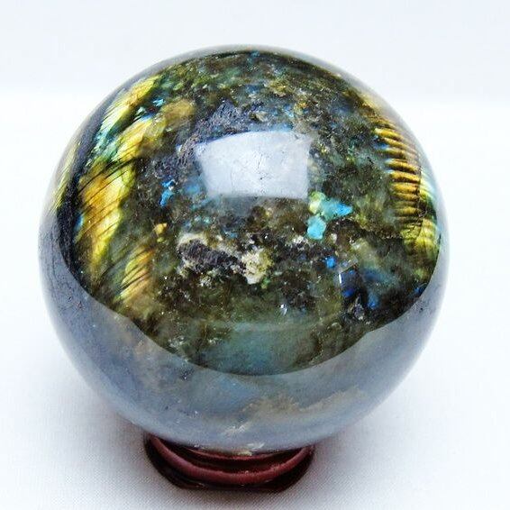 ラブラドライト 丸玉 75mm スフィア 一点物 151-9175