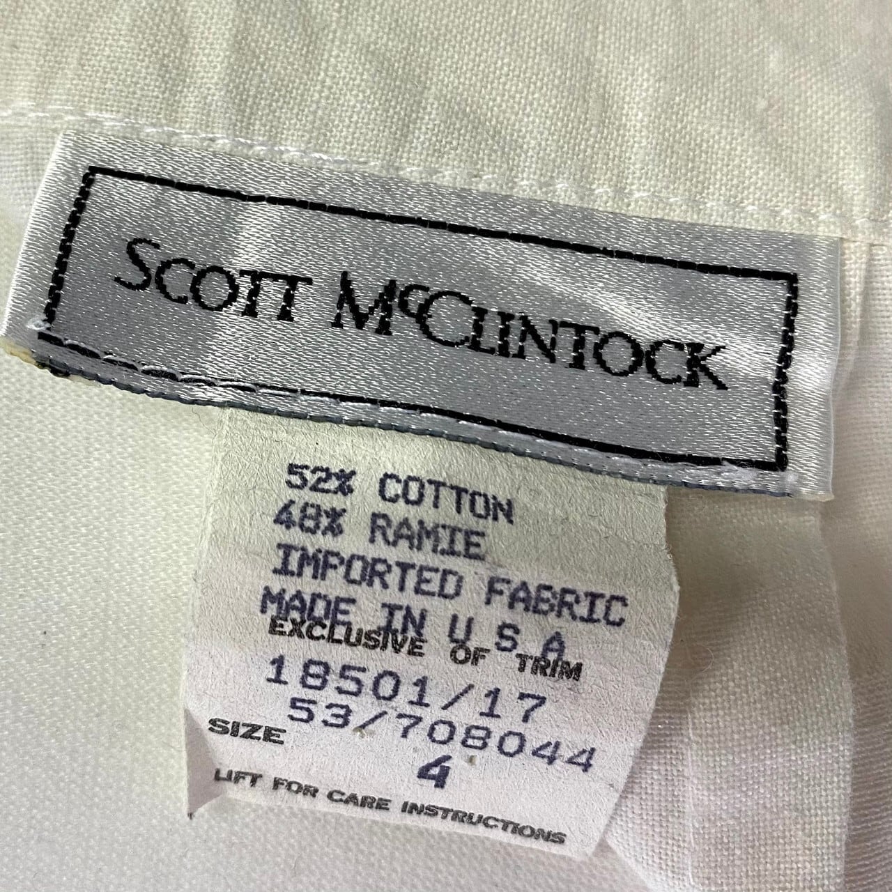 70年代 USA製 SCOTT McCLINTOCK ホワイト コットン プリーツ ロング