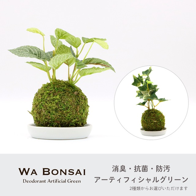 Wa Bonsai 和盆栽 人工観葉植物 消臭アーティフィシャルグリーン  苔玉