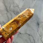 イエローレースアゲートタワー*0508*天然石ポイント*天然石インテリア*置き物