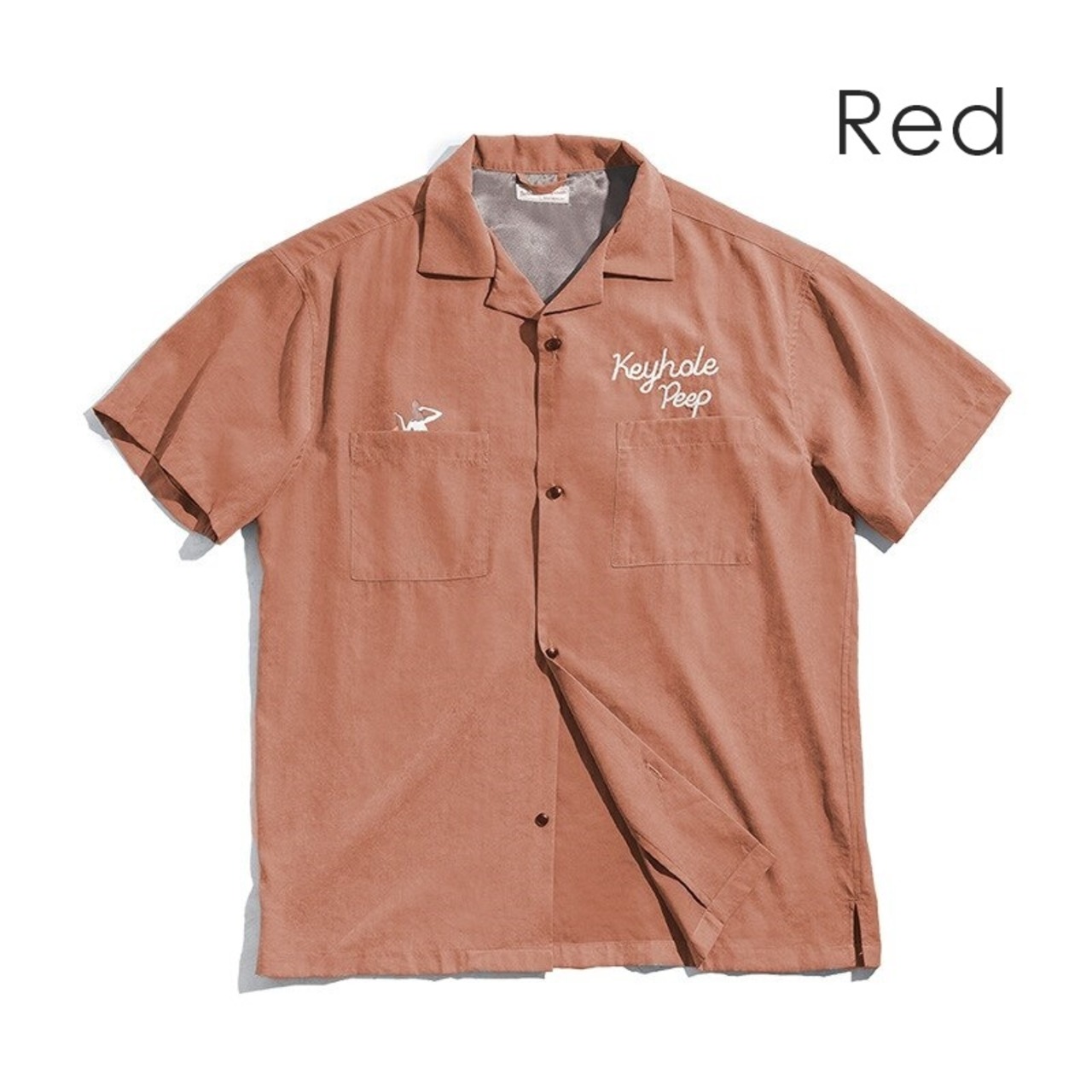 Peep-illustration Pocket Shirt / メンズ レトロ シャツ