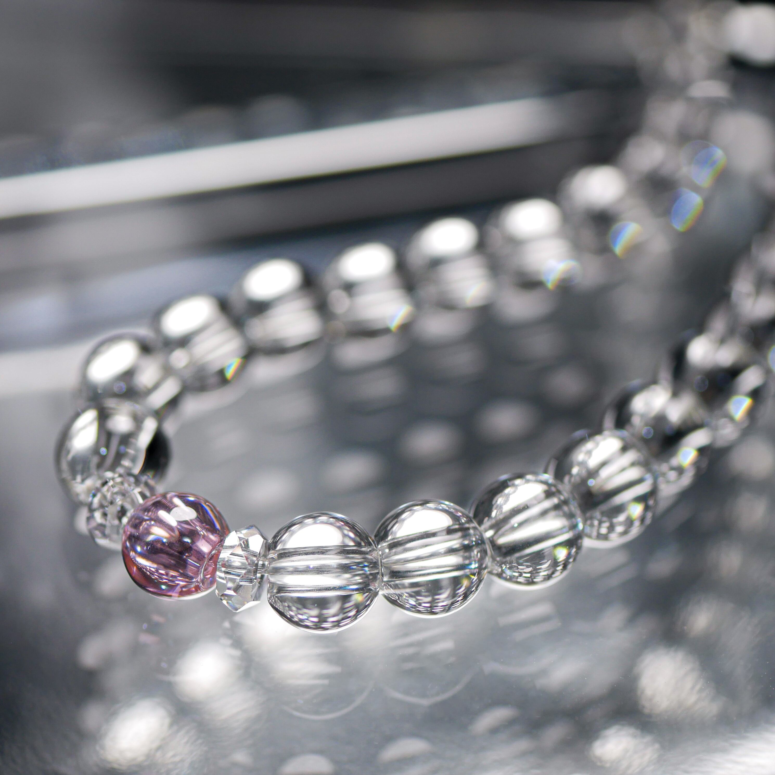 ☆Xmas SALE☆ CZ＋和水ブレスレット（ピンク 6mm） | 気のせい