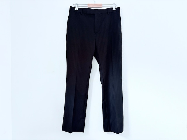 CELINE "Hedi Slimane" Wool & mohair striped slacks BLACK MADE IN ITALY