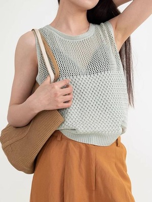 Linen mesh tank（リネンメッシュタンク）c-381