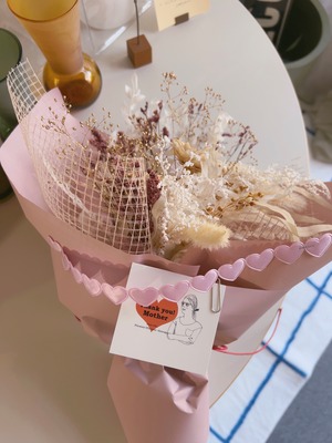 '母の日' dried ＆ Preserved bouquet （Pink）