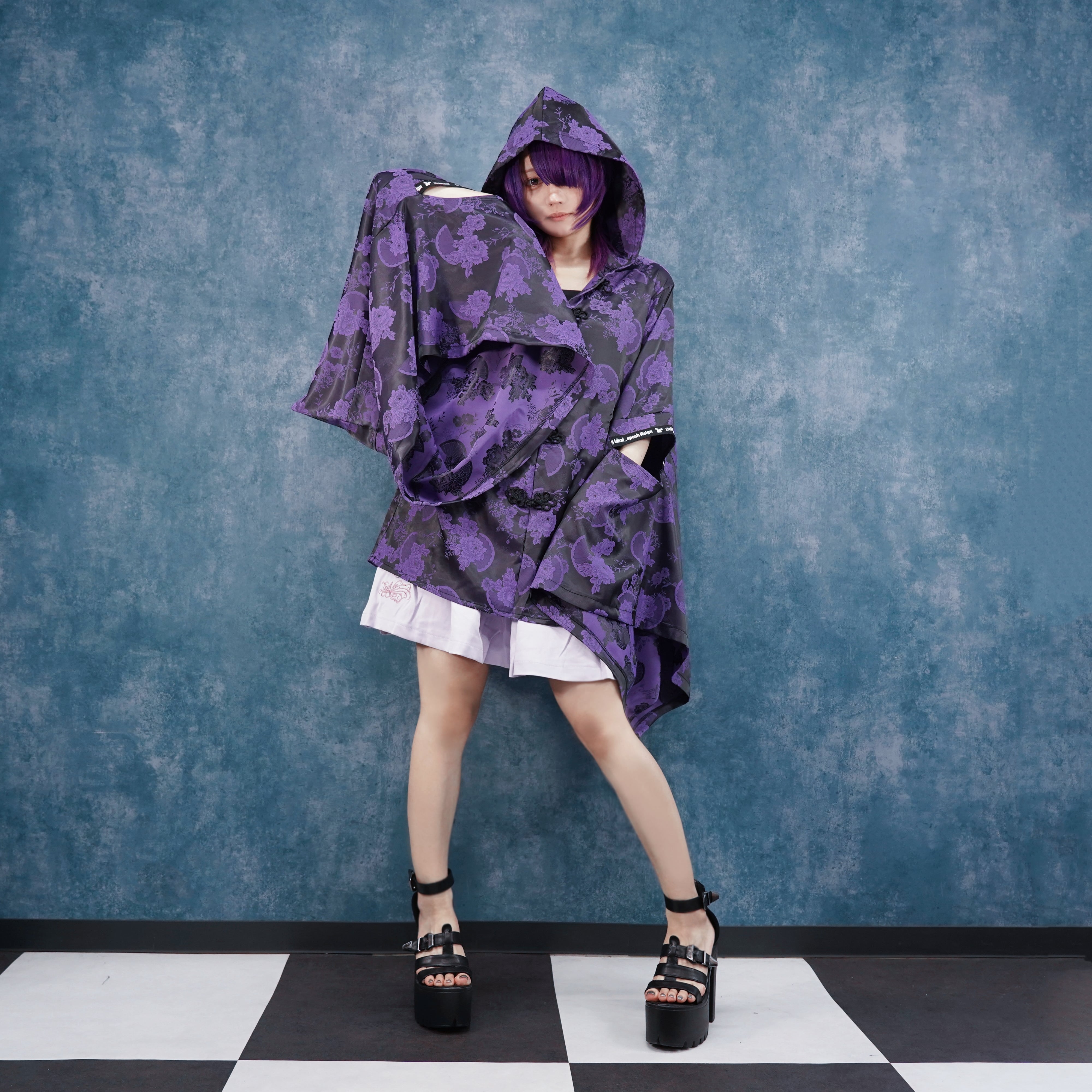 和華妖艶” PURPLE CHINA BUTTON HOOD TOP【PURPLE】 | NIER CLOTHING