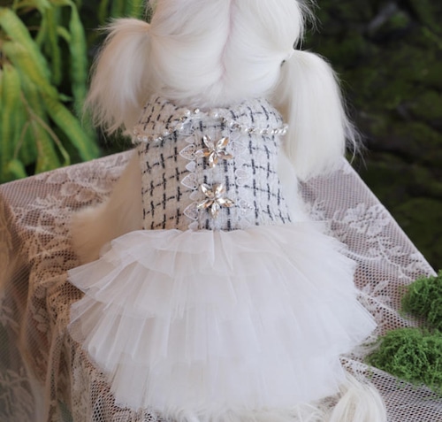 〖予約〗3102493 チェックワッフルフリルドレス