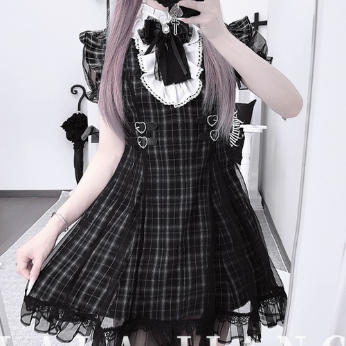 ゆめかわ♡グレンチェックミニワンピース　wanpi62★