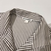 NARACAMICIE ナラカミーチェ ストライプ オープンカラー 長袖シャツ 1/ブラウン ホワイト