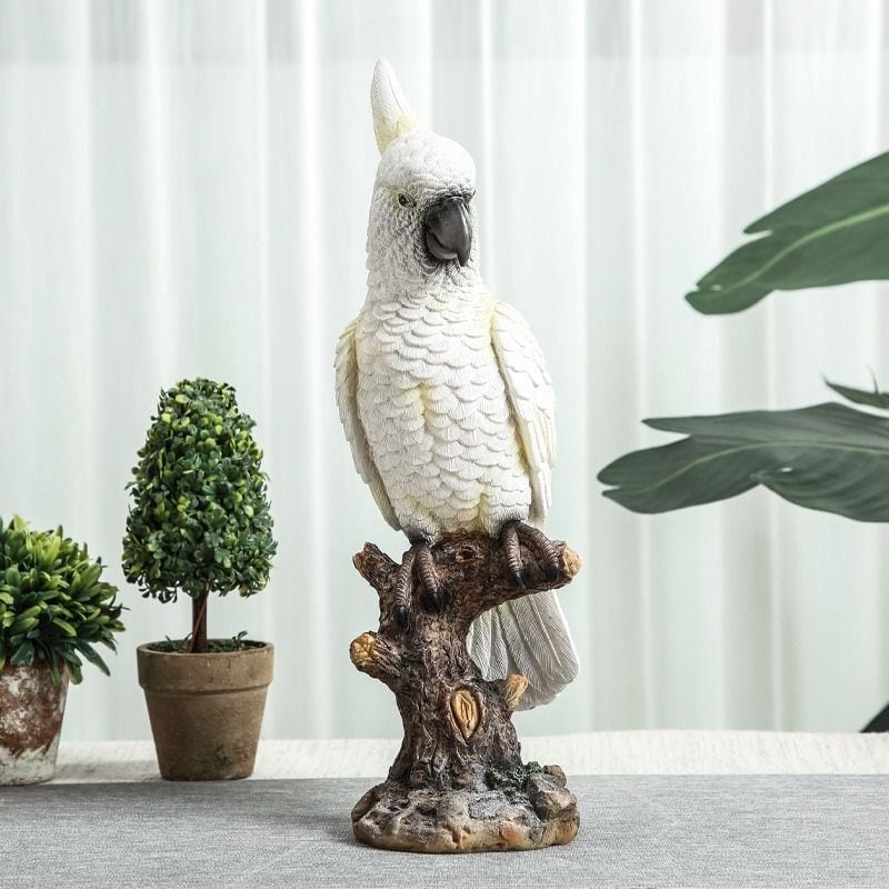置物 鳥 オウム 白いオウム オーナメント オブジェ 動物 アニマル 飾り