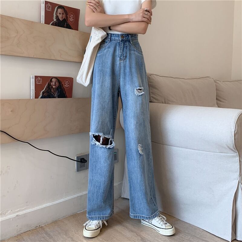 ジーンズ スプリングハイウェスト薄手パンツ ルーズ 春物 YY-ファッション99624552516