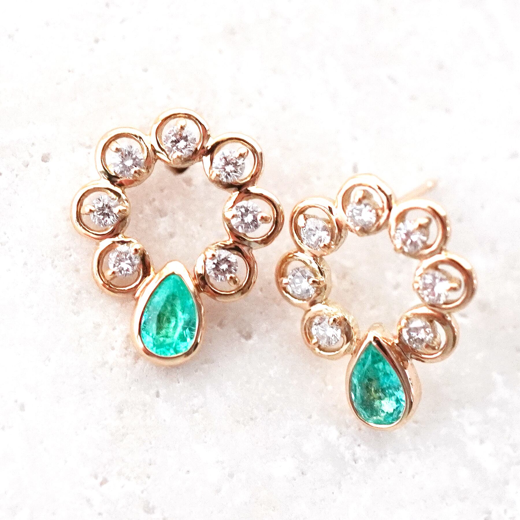 K18】 パライバトルマリン ダイヤモンド ピアス （鑑別書付き） | Only  