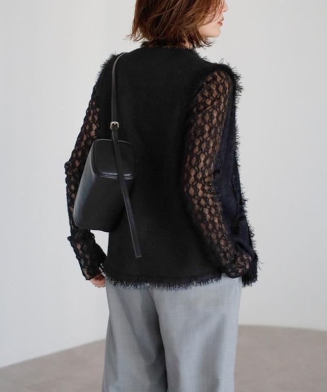 フリンジリブニットベスト