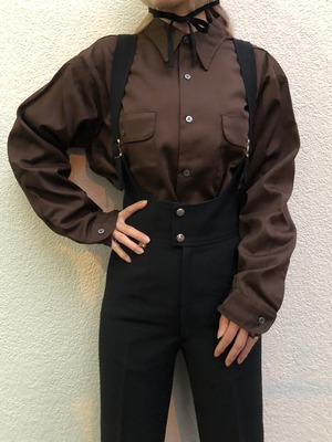 70's brown work shirts -deadstock-