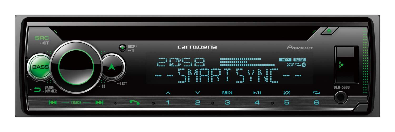 【人気】Pioneer カーオーディオ DEH-5600 1D CD Bluetooth USB iPod iPhone AUX DSP カロッツェリア