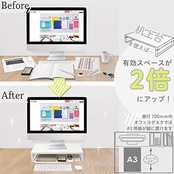 リヒトラブ パソコン台 モニター台 机上台 黒 幅39×奥行25×高さ8cm ロー 耐荷重15kg A7330-24