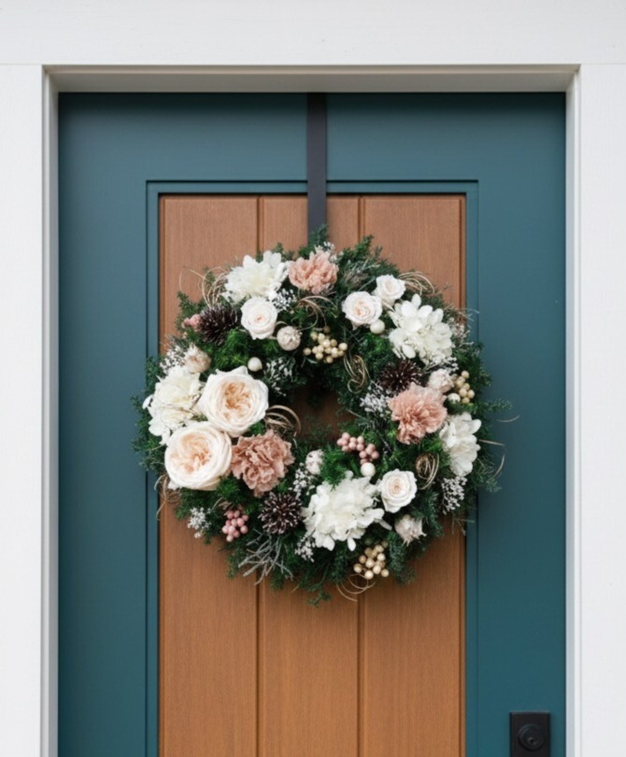 ホワイトローズのリース　25㎝